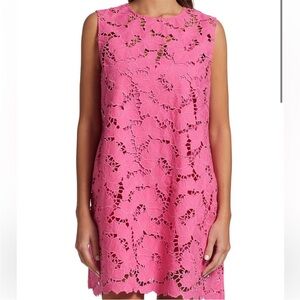 Self-Portrait Hot Pink Floral Lace Mini Dress